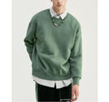Custom Logo Printed Mens Oversized 100% Cotton Fleece 370g Heavyweight Sweatshirts Crew Neck Street Wear Drop Shoulder
