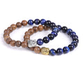8mm Fashion Natural Stone Beads Buddhist Buddha Head Accessories Meditation Protection Healing Jewelry Stretch Bracelet Unisex