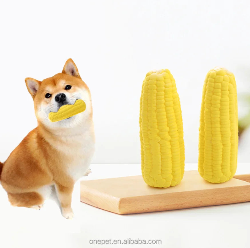 New Eco-Friendly Luxury Latex Pet Sound Toy Squeaky Simulation Corn for Dog Play Durable Bite Resistant Grinding Teeth Dog Toy