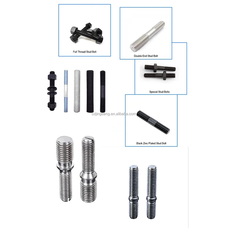 M8 M16 Hanger Welding Ctlinder Head Bolt Stud Double Sided End Screw Fully Threaded Rod Stud Bolt Left Right Double Arming Bolt