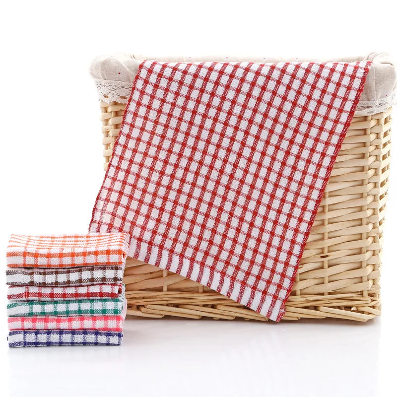Wholesale Kitchen Tea Towel Absorbent Cotton Jacquard Plaid Towel 21 Count Single Yarn Kitchen Towels