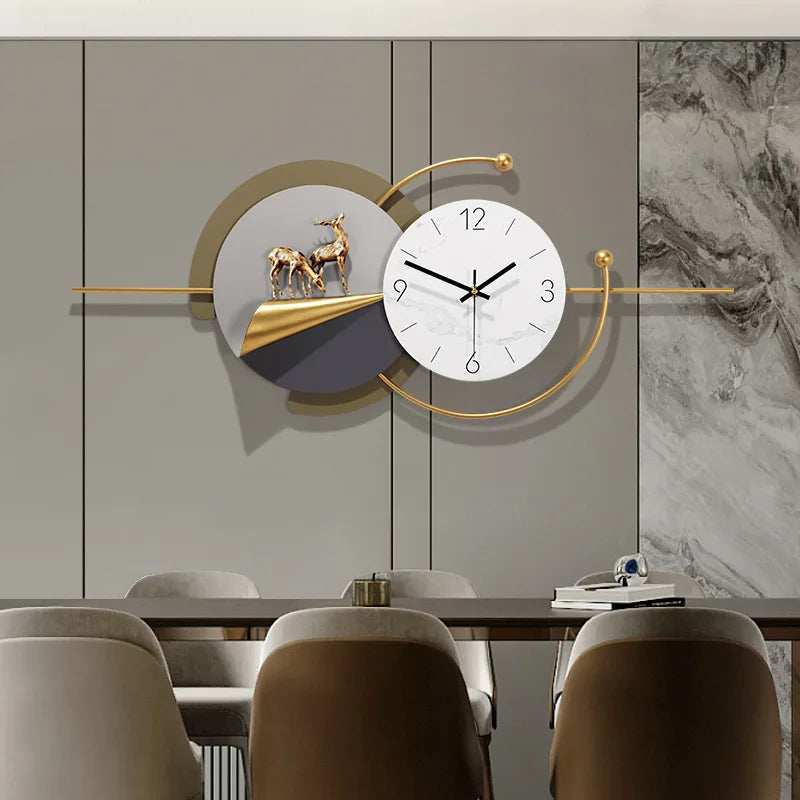 Creative Luxury Gear Style Metal Wall Art Clock Big Silent Iron Single Face Traditional Design Abstract Needle for Home Decor