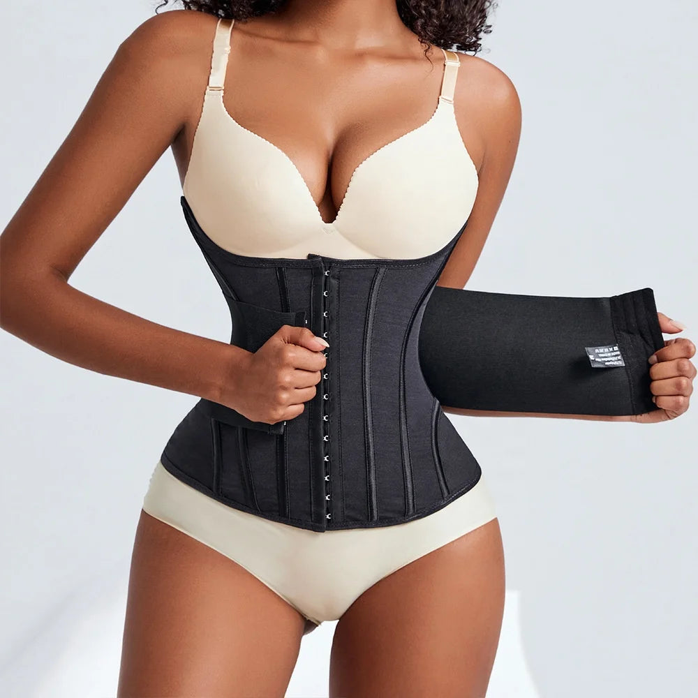 Double Compression Belly Cincher U Chest Steel Bone Waist Shaper Corset for Women
