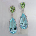 CAOSHI New Custom Geometric Irregular Design Sea Blue Green Handmade Big Crystal Zircon Wedding Personalized Bridal Earrings