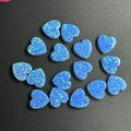 12x12mm Blue Fire Heart Cut Flat Base Cabochon Pendant Stone With 1.1mm Hole Opal Beads