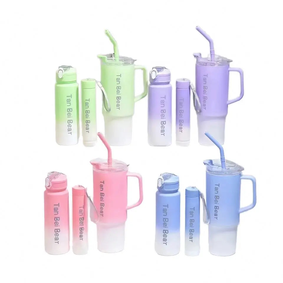 Hot 40oz/24oz/8oz Custom Outdoor 3-in-1 Tripartite Travel AS  Plastic Cups With Handle Straw Lid for Tumbler Direct Drinking