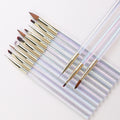 Professional UV Gel Brush Pen with Mermaid Handle Oval Flat Glitter Nail Art Painting Drawing Brush Nylon Material