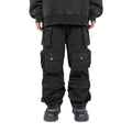 OEM Custom Made Men's Fashion High Waist 8 Pocket Cotton Twill Loose Wide Leg Waterproof Cargo Pants for Winter Embroidered