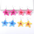 Trendy Custom Color Flowers Cherry Blossom Bauhinia Seaside Resort Casual Acrylic Drop Earrings Fashion Party Jewelry
