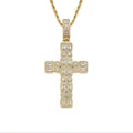 CN341  Brass Setting CZ Cross Pendants Hip Hop Necklace Bling Bling Jewelry