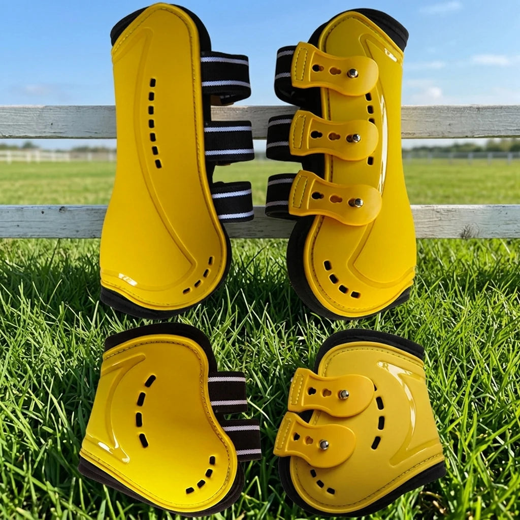 New Equestrian Horse Neoprene Tendon Boots with Air Hole PU Hard Shell for Horse's Leg Protection Product No.8 MegaBDM