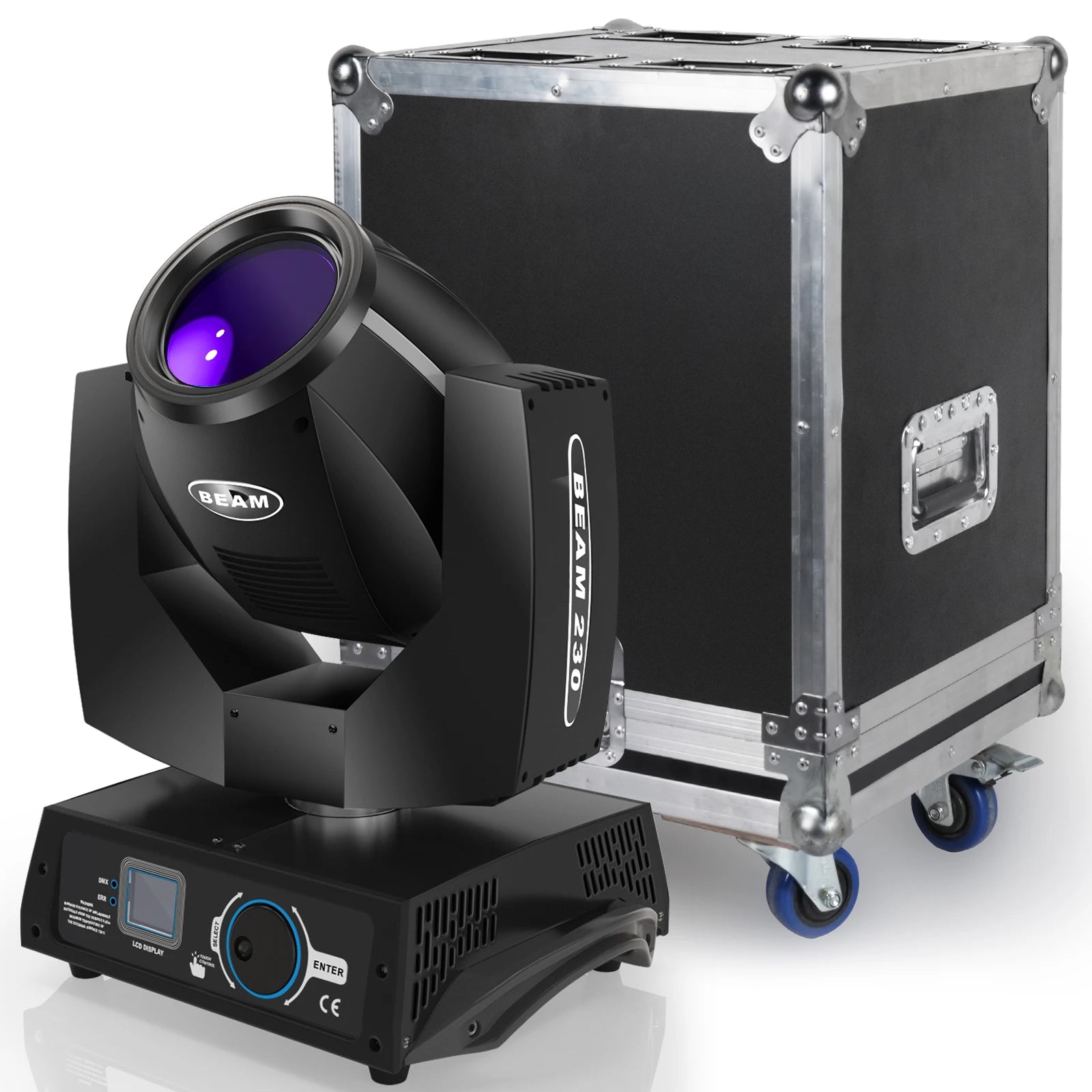 230W 7R RGBW Moving Head Lights With Flight Case for DJ Disco KTV Nightclub Stage Beam MovingHead Lighting