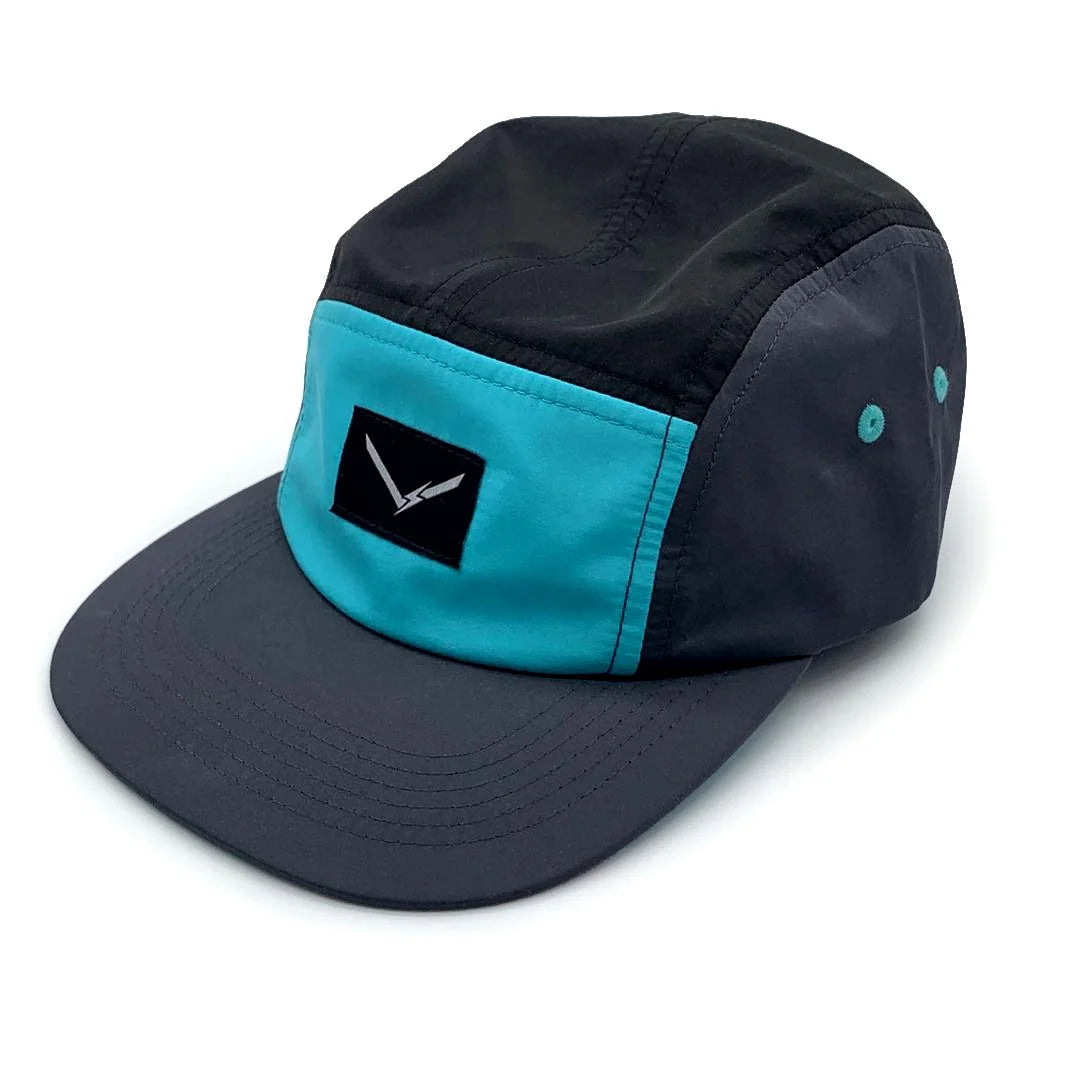 Custom Woven Label Tag logo Polyester Blank Customized 5 Panel  Mesh Canvas Sports Camp Cap for Adult