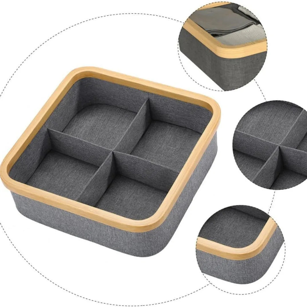 Factory Low Price Square Underwear Perfume Home Organization Man Sock Tie Fabric Holder 9 Compartment Socks Organization
