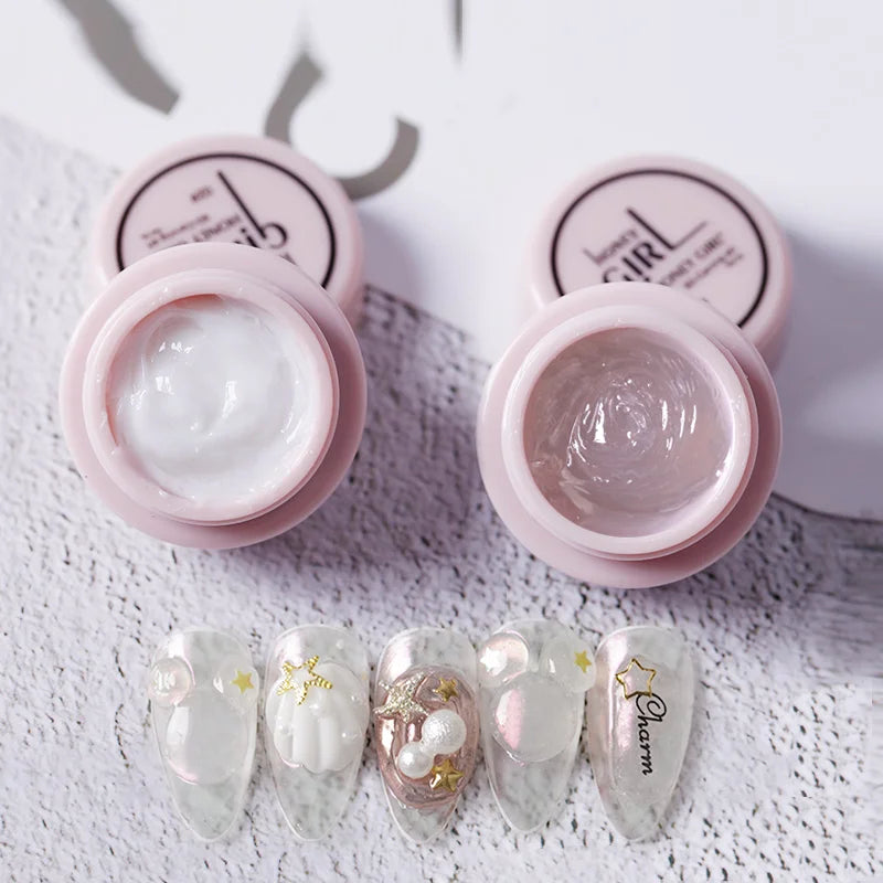 HONEY GIRL OEM ODM Customized Carving Hard Solid Gel Private Label Structure Nails 3d Sculpture Gel logo Private Label