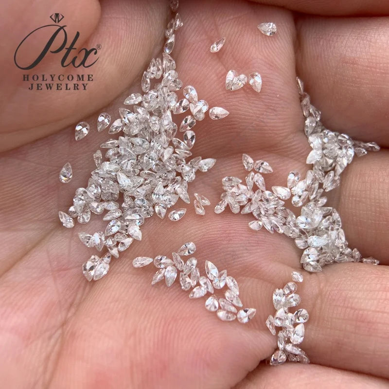 Factory Wholesale Small Size White D VVS1 Super White Pear Cut Loose Moissanite Diamond Pear Cut Melee Moissanite for Jewelry