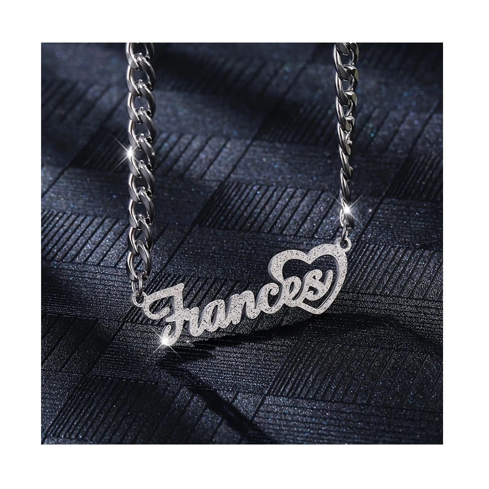 Hot DIY Stainless Steel Name Necklace with Link Chain Fashionable Gold Pendant Nameplate Classic Style for Parties and Gifts