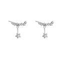 New Hot 925 Sterling Silver Crystal Star Earrings for Women Fashion Statement Jewelry