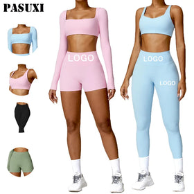 PASUXI Wholesale 2025 Hot Selling Womens Tight Seamless Activewear Fitness Running Yoga Workout Sets Gym Fitness Sets
