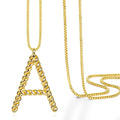 Personalized Hip-Hop Twist Initial Necklace Gold-Plated Brass Party Chain Link Necklace