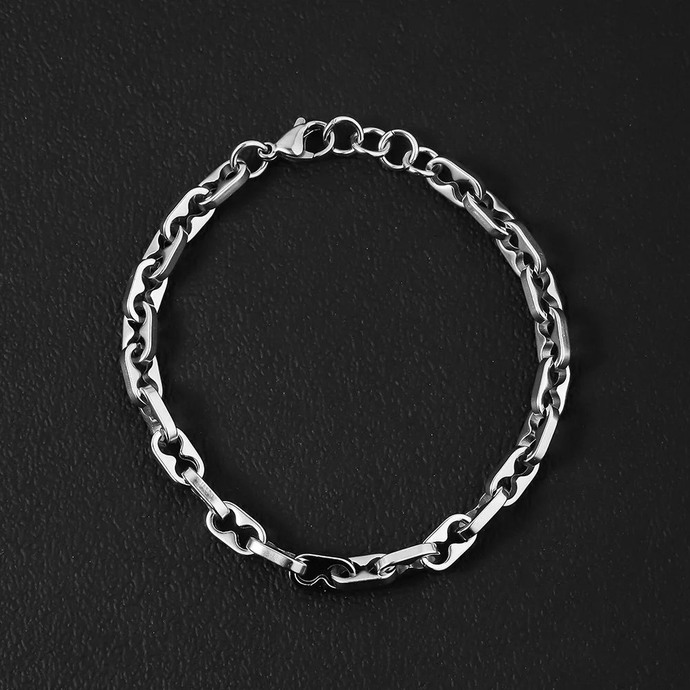 Wholesale Titanium Pria Jewelry Pulseiras Corrente Masculinas Stainless Steel Homme Chunky Fine Anchor Chain Link Bracelets