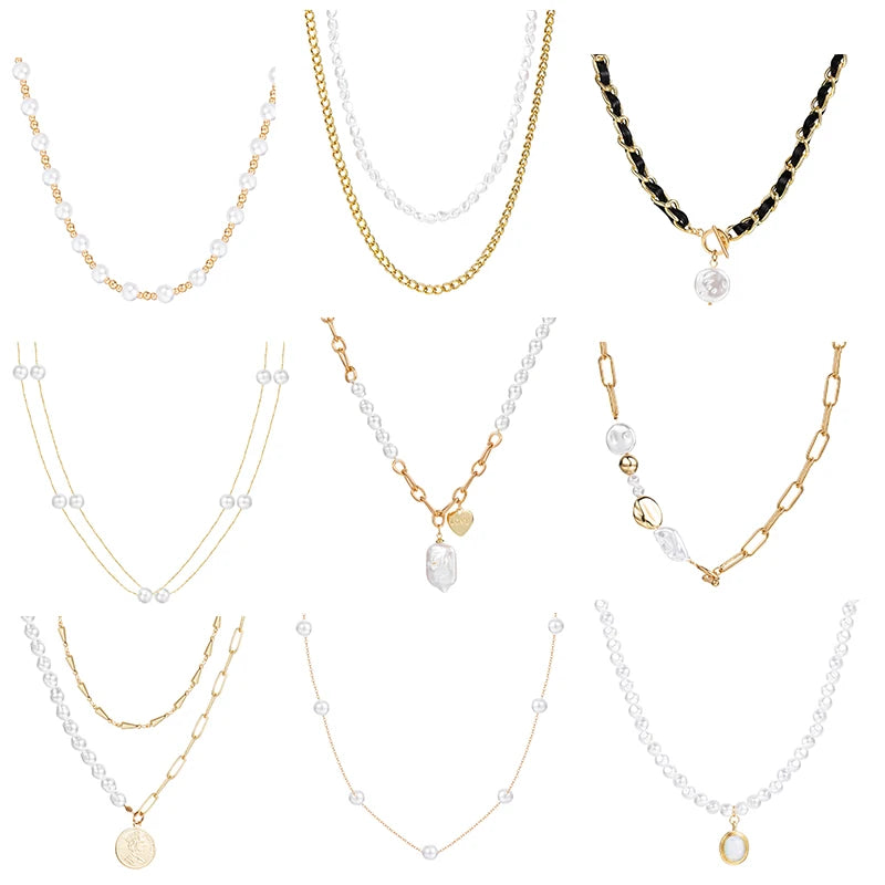Vintage Style Baroque Pearl Necklace for Women Jewelry