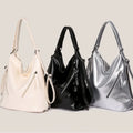 Women's PU Leather Multi-Functional Tote Bag New Fashionable Shoulder Crossbody Bag Zipper Closure Polyester Lining Soft