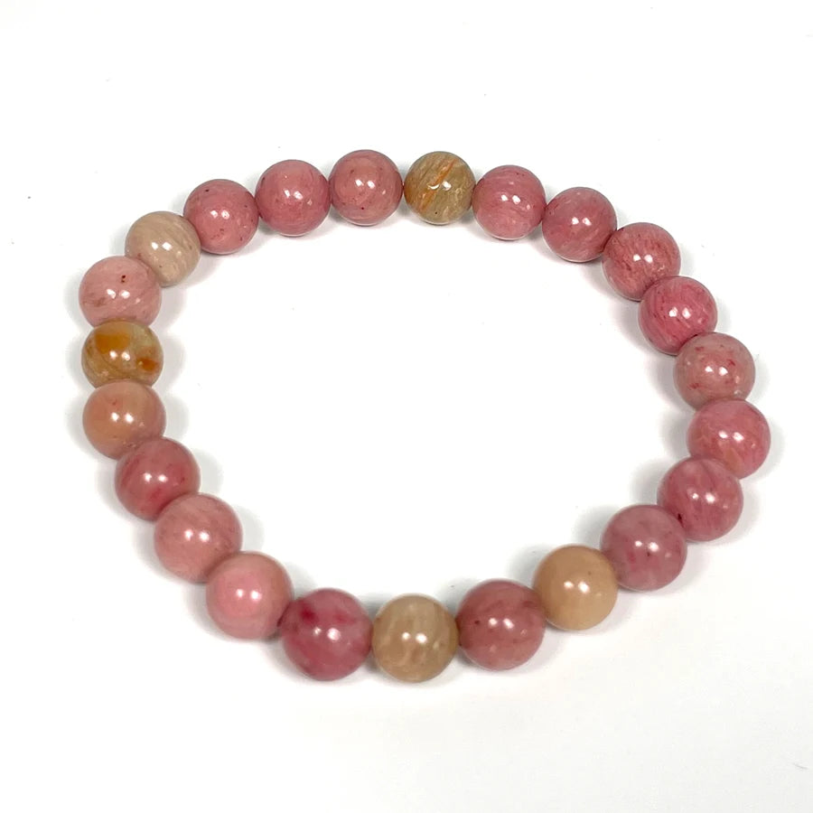 Natural Rhodonite Bracelets for Women Men 8mm 7A Stone Healing Crystal Beaded Stone Bracelets for Couple