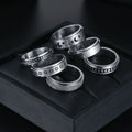 Mixed Style Women Moveable Steel Fidget Anxiety Spinner Ring Jewelry