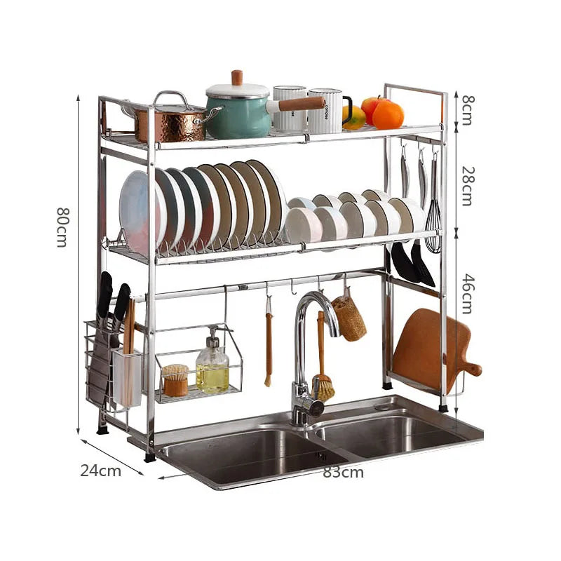 Manufactory Wholesale Stainless Steel Kitchen Cabinet Storage Shelf  Dish Drying  Rack