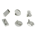 Fashion Stainless Steel Brooches Blank Brooch Base Tray with Safety Pin Back Clip Jewelry Components Metal Components