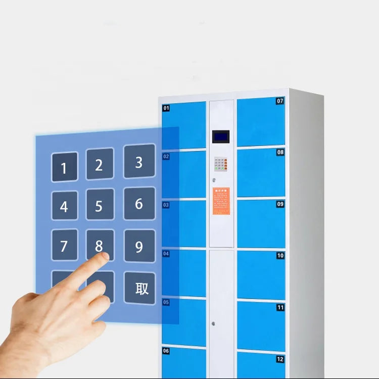 Intelligent 24-Door Electronic Smart Barcode Bag Storage Cabinet Locker New System Safe Assembly Required