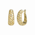 Aimgal Retro Wheat Weave Earrings 25mm/20mm Italian Brushed 5A Zircon on 18K Gold-Plated S925 Silver Luxury Gift Fine Jewelry