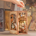 Cutebee DIY Wooden House Miniature Bookend Dollhouse Handmade Crafts Book Nook Shelf Insert Kits for Home Decoration