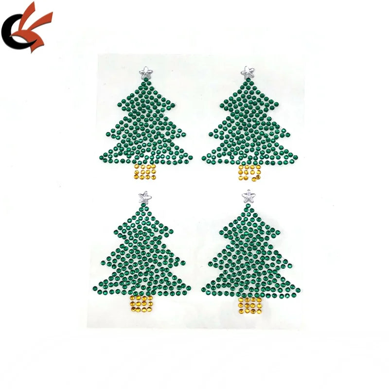 New Style Christmas Tree Shape Crystals Rhinestone Sticker Self-adhesive Crystals Stickers