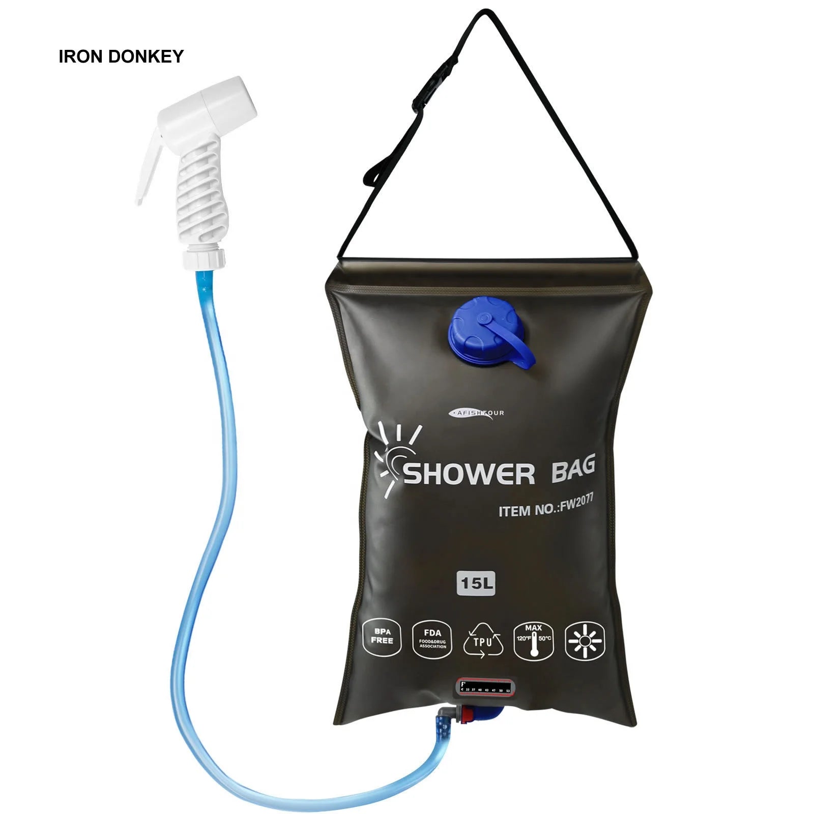 IRONDONKEY Portable Camp Shower  5L Bath Products Outdoor Sports Water Storage Bag 15L Camping Shower God