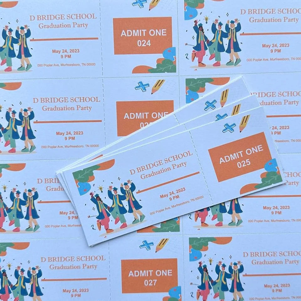 Custom Both Side Concert Tickets Printing | Coated Paper Music Show Tickets for Events
