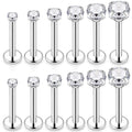 Wholesale G23 Titanium Labret Tragus Lip Ring Pin Earrings 14K Gold Plated Fashion Body Piercing Jewelry Ball Pattern Nose Rings