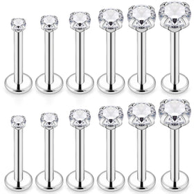 Wholesale G23 Titanium Labret Tragus Lip Ring Pin Earrings 14K Gold Plated Fashion Body Piercing Jewelry Ball Pattern Nose Rings