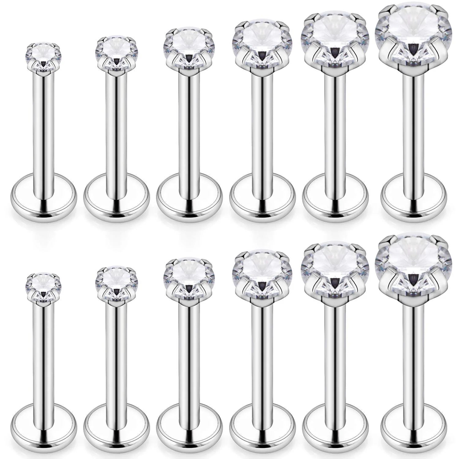 Wholesale G23 Titanium Labret Tragus Lip Ring Pin Earrings 14K Gold Plated Fashion Body Piercing Jewelry Ball Pattern Nose Rings