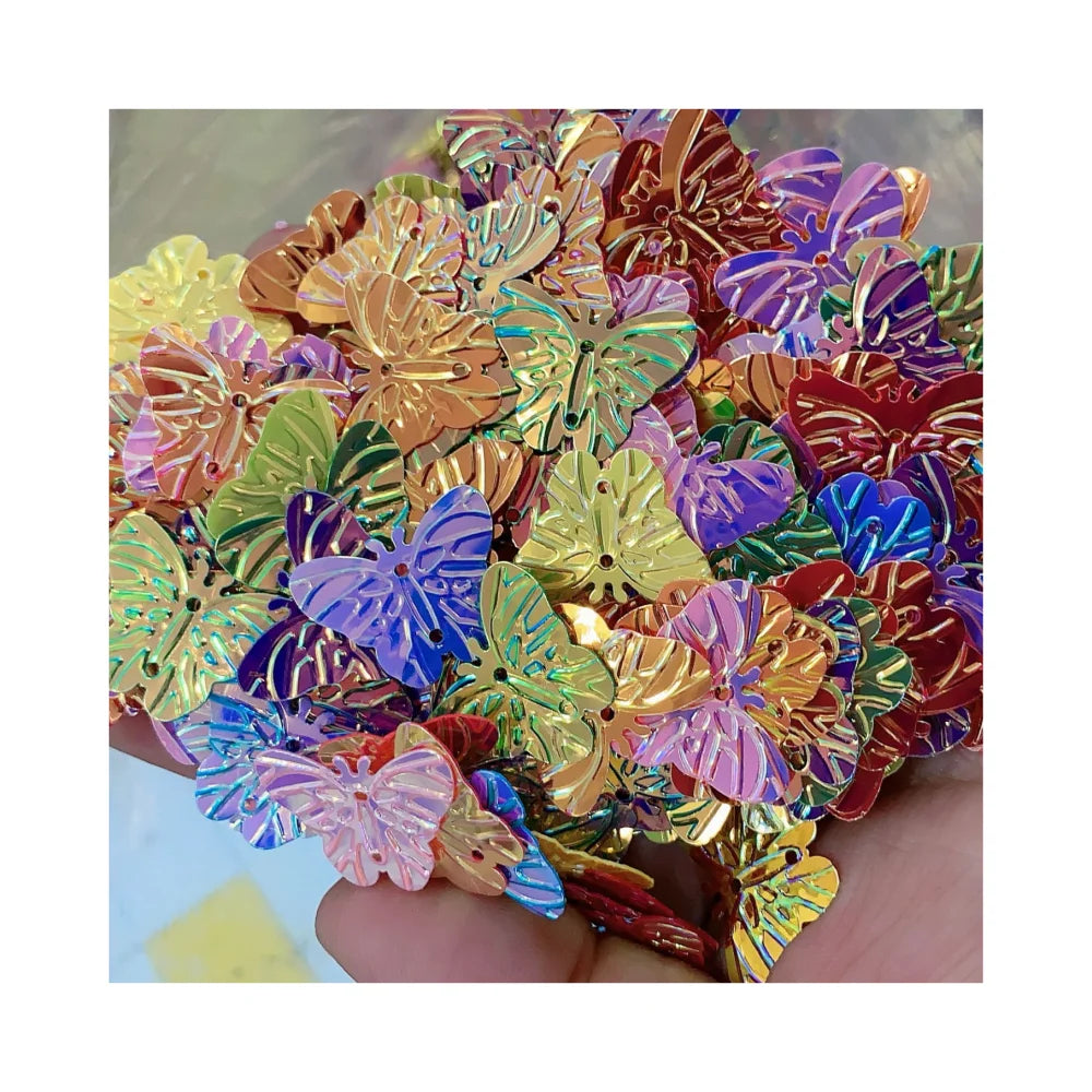 Large Iridescent Butterfly Sequins With 2 Holes PVC Paillette for Sewing Wedding Women Garment DIY Accessories