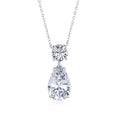 Luster Women Trendy Style Round and Pear Shaped Moissanite Pendant Genuine Silver Jewelry 925 Necklace With Stones