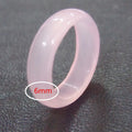 6MM Regular Size Handmade Chalcedony Jade Ring Japis Natural Rose Quartz Powder Crystal Stone High Polished Ring for Girl