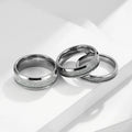 Poya K Ready to Ship Shining Polished Imitated Meteorite Tungsten Ring for Couple