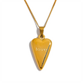 JINYOU 2028 Stainless Steel Heart Love Pendant Necklace Gold Chain Trendy Valentine's Day Gift Daily Jewelry Waterproof