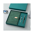 Promotional Gift Set Custom Composition Notebook Leather Cover Loose-Leaf Binding Embossed Logo Mini Pocket Customizable Pages