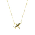 DUYIZHAO Christian 14k Gold Fashion INS Style Airplane Pendant Cross Chain 925 Silver Necklace Women Fine Jewelry Gift