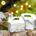 IN PACK Wholesale Custom Design Flower Gable Gift Paper Boxes Thank You Gable Cookie Boxes With Handles