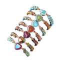 Wholesale Boho Vintage 4mm Imperial Stone Heart Charm Handmade Natural Stone Beaded Yoga Bracelets Fashion Wrap Bracelets