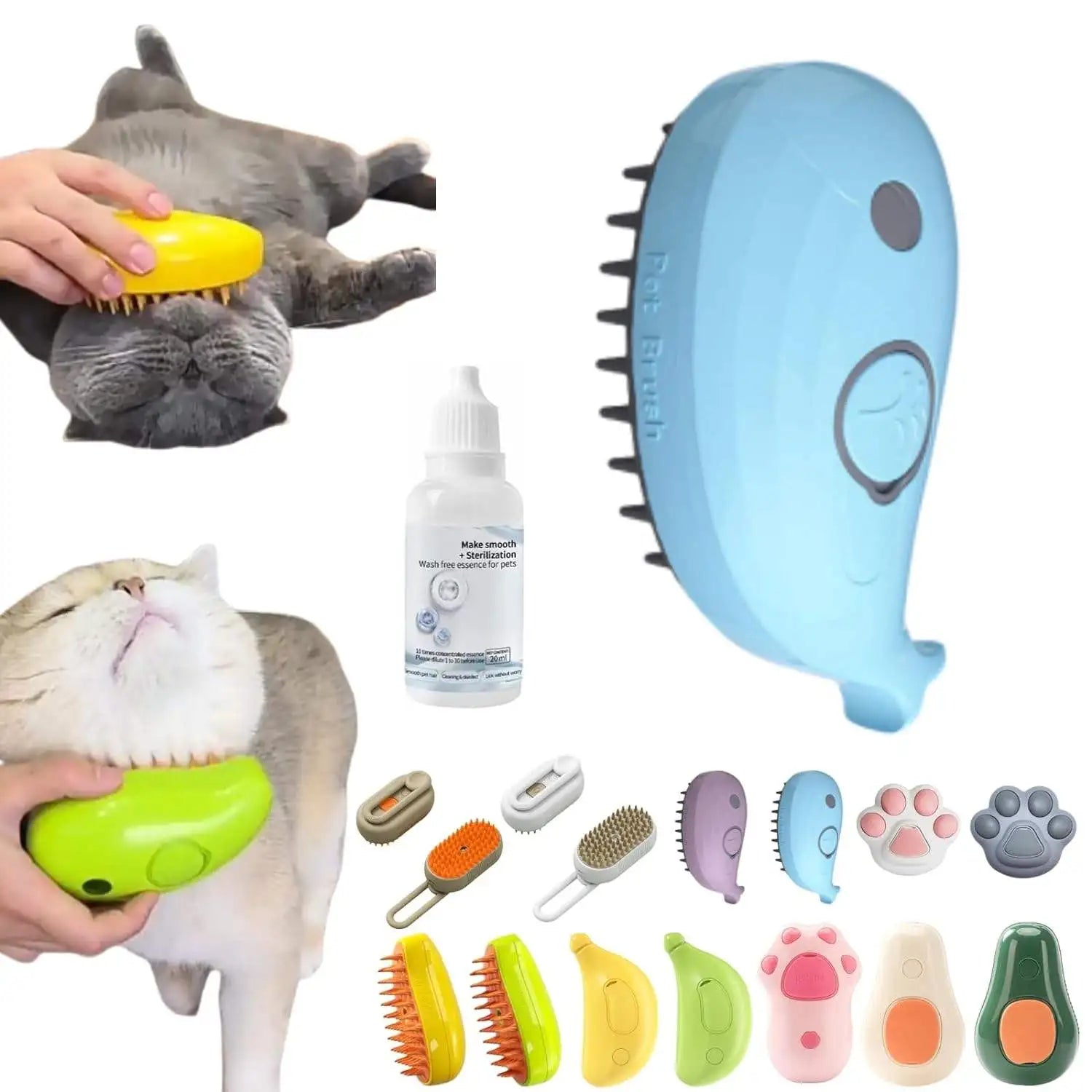 3 in 1 Pet Hair Massage Comb Brush With Steam for Dogs and Cats Self-Cleaning Hair Remover